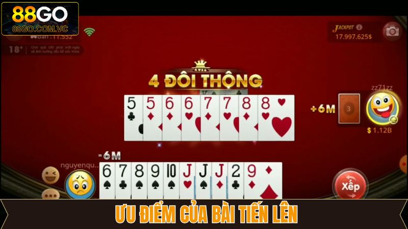 Bài Tiến Lên Go88 - Trải Nghiệm Game Bài Đình Đám Đỉnh Cao 3 Ưu điểm nổi bật khi tham gia bài tiến lên tại nhà cái